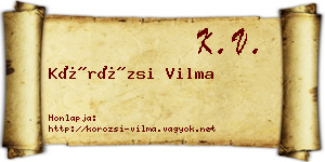 Körözsi Vilma névjegykártya